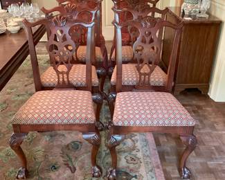 Set of six side chairs and two upholstered chairs