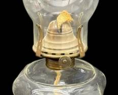 Vintage Clear Glass Oil Lamp