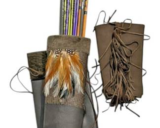 Handmade Leather Quiver and Arrows