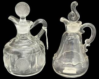 Glass Syrup Pitcher and Cruet