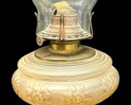 Handpainted Stork Oil Lamp