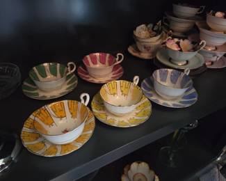 Bone china cups and saucers