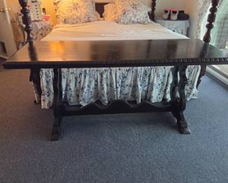 Antique walnut library table