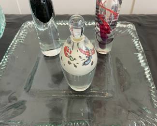 Signed art glass perfumes