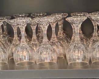 Baccarat crystal stemware., 20 white wines, 20 red wines