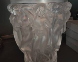 Large Lalique Bacchantes vase