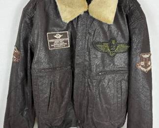 Men's XL Luftwaffe Leather Bomber Jacket by Flavor (NEW)