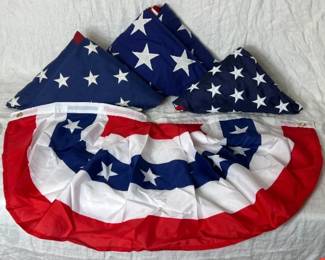 American Flag Bundle - 3 Flags and 1 Bunting 4' x 6', 3' X 5' and 4.5' x 9.5'