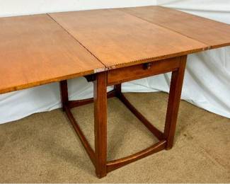 Mid Century Modern Drop Leaf One Drawer Table