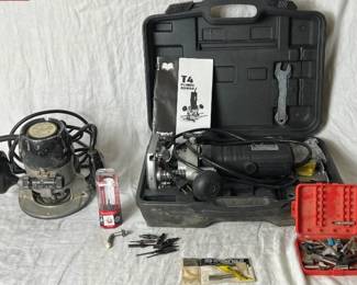 Router Bundle - Trend Plunge Router T4EL 6.6 Amp and Craftsman Router Model 315.25070 plus router bits