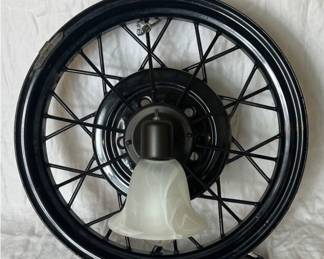 Black Motorcycle Wheel Wall Lamp