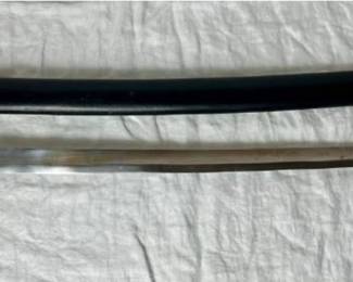 36" Antique Style 1860 US Naval Cutlass Heavy Calvary Saber Sword With a John Cody Maker Leather Scabbard