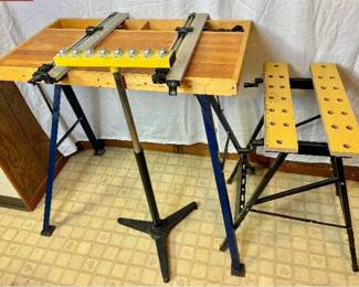 Portable Workstation with Support Stand and Portable Work Bench