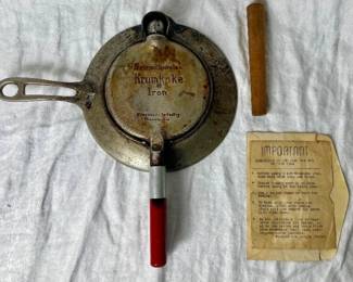 Vintage Stovetop Scandinavian Krumkake Iron