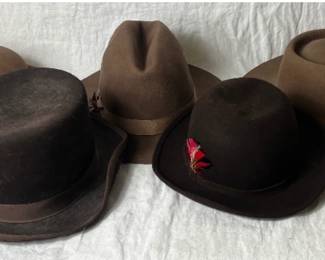 Collection of Vintage Hats from Silver Spur, S. Rush, Lancaster and US Army