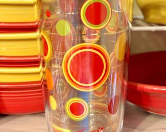 30 Piece Fiestaware Collection - Scarlet and Yellow-includes 6 Tervis Fiestaware Tumblers.
