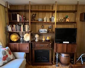 MCM tension wall bookshelf unit