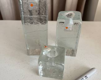 MCM Blenko taper candleholders