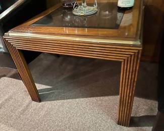 Side table with glass insert