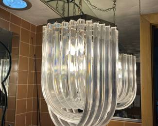 Lucite swag light fixture