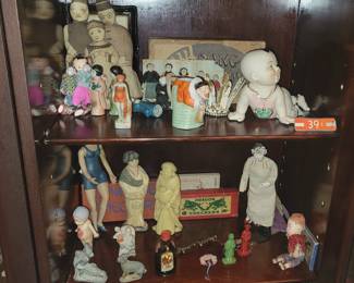Vintage dolls, figurines and games