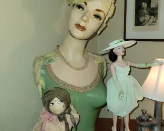Vintage mannequins and decor