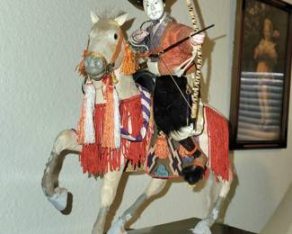 Samurai on horseback and weapons