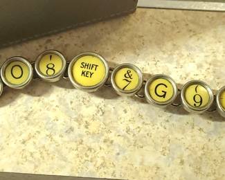 Typewriter key bracelet