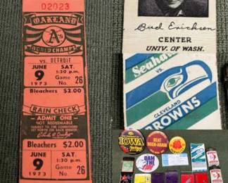 1973 June 9 Oakland Athletics Vs Detroit Tigers Full Ticket, Reggie Jackson 3 RBI. More