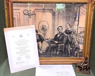 President Lincoln and Family Circle Litho Other Lincoln Collectibles