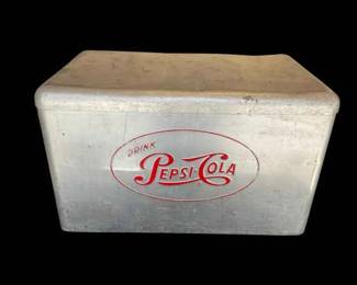Vintage PepsiCola Ice Chest, Cooler, Aluminum, All Metal Construction, 1950s
