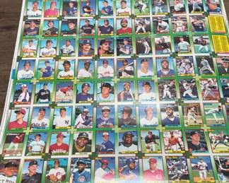 1990 Topps Uncut Baseball Cards Press Sheet