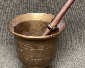 Heavy Solid Brass Apothecary Mortar And Pestle