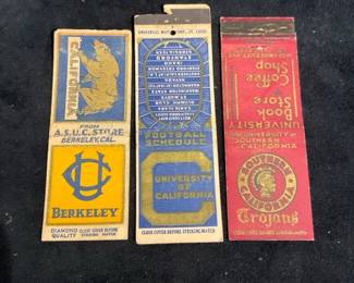 1930s University Matchbook Covers For Southern California, UCLA, Berkley