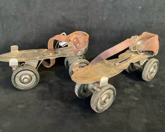 Vintage Chicago Metal Roller Skates Steel Adjustable