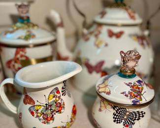Mackenzie-Childs Butterfly cream and sugar