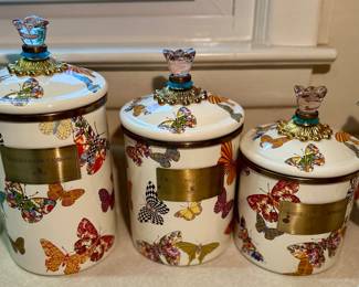 Mackenzie-Childs Butterfly canister set