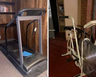 It's work out time - Schwinn Airdyne exercise bike and Pacemaster treadmill