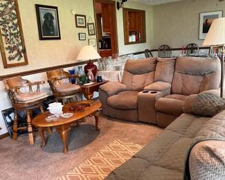 Theatre seating, swivel bar stools (five available)