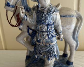 Asian ceramic horse and traveler