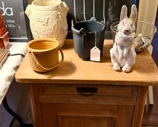 Bennington Pottery, Nantucket basket, bunny and more
