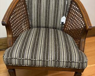 Vintage Cane Back Barrel Chair 