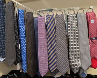 Variety of neckties, including Hermes!