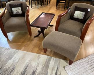 Restoration Hardware Club Chairs w/ Ottoman 