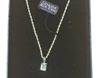 Blue Topaz Sterling Silver Jewelry Set