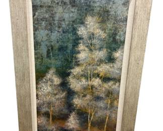 Framed Painting Of Trees In Forest