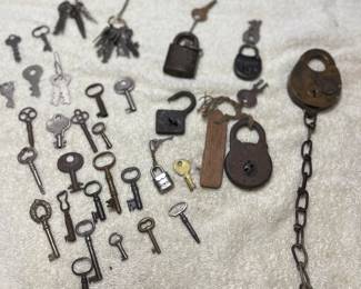 Antique locks and keys.