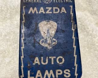 Mazda auto lamps tin.