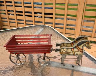 Antique Gibbs horses and wagon.