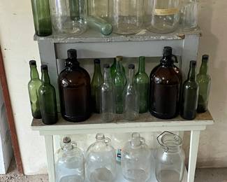 Old wine bottles some include the fermenting device.